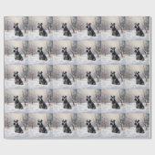 Miniatuur Schnauzer Laat Het Sneeuw Kerstmis Cadeaupapier (Vlak)