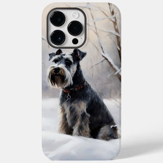 Miniatuur Schnauzer Laat Het Sneeuw Kerstmis Case-Mate iPhone Case (Achterkant)