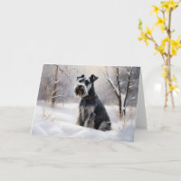 Miniatuur Schnauzer Laat Het Sneeuw Kerstmis