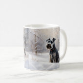 Miniatuur Schnauzer Laat Het Sneeuw Kerstmis Koffiemok (Voorkant rechts)