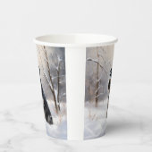 Miniatuur Schnauzer Laat Het Sneeuw Kerstmis Papieren Bekers (Links)