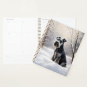 Miniatuur Schnauzer Laat Het Sneeuw Kerstmis Planner (Display)