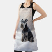 Miniatuur Schnauzer Laat Het Sneeuw Kerstmis Schort (Insitu)