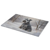 Miniatuur Schnauzer Laat Het Sneeuw Kerstmis Snijplank (Hoek)