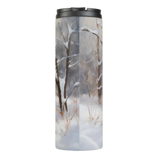 Miniatuur Schnauzer Laat Het Sneeuw Kerstmis Thermosbeker (Achterkant)