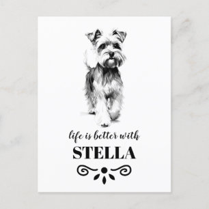 Miniatuur Schnauzer Life is beter aangepaste honde Briefkaart
