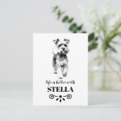 Miniatuur Schnauzer Life is beter aangepaste honde Briefkaart (Staand voorkant)