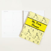 Miniatuur Schnauzer Line Art Patroon 001 Geel Planner (Display)