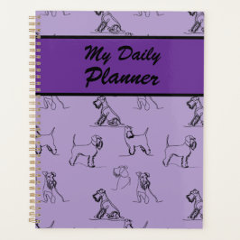 Miniatuur Schnauzer Line Art Patroon 001 Lavendel Planner