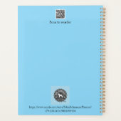 Miniatuur Schnauzer Line Art Patroon 001 Lichtblau Planner (Achterkant)