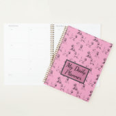 Miniatuur Schnauzer Line Art Patroon 001 Roze Planner (Display)