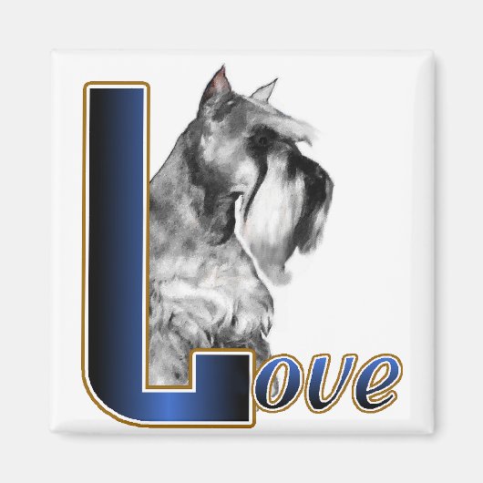 Miniatuur Schnauzer LOVE Magneet (Voorkant)