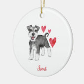 Miniatuur Schnauzer Mini Schnauzer Aangepaste teks Keramisch Ornament (Links)