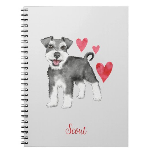 Miniatuur Schnauzer Mini Schnauzer Notitieboek (Voorkant)