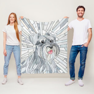 Miniatuur Schnauzer Mozaïek kunst Fleece Deken