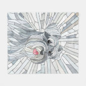 Miniatuur Schnauzer Mozaïek kunst Fleece Deken (Voorkant (Horizontaal))