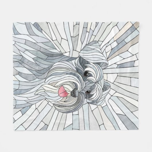 Miniatuur Schnauzer Mozaïek kunst Fleece Deken (Voorkant (Horizontaal))