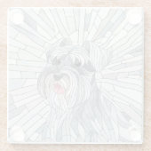 Miniatuur Schnauzer Mozaïek kunst Glazen Onderzetter (Achterkant)