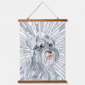 Miniatuur Schnauzer Mozaïek kunst Hangend Wandkleed (Voorkant)