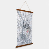 Miniatuur Schnauzer Mozaïek kunst Hangend Wandkleed (Gebogen)