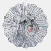 Miniatuur Schnauzer Mozaïek kunst Ornament Kaart (Achterkant)