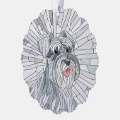 Miniatuur Schnauzer Mozaïek kunst Ornament Kaart (Links)