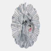 Miniatuur Schnauzer Mozaïek kunst Ornament Kaart (Rechts)