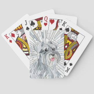 Miniatuur Schnauzer Mozaïek kunst Pokerkaarten