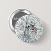 Miniatuur Schnauzer Mozaïek kunst Ronde Button 5,7 Cm (Voorkant /achterkant)