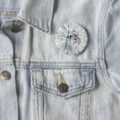 Miniatuur Schnauzer Mozaïek kunst Ronde Button 5,7 Cm (In situ)