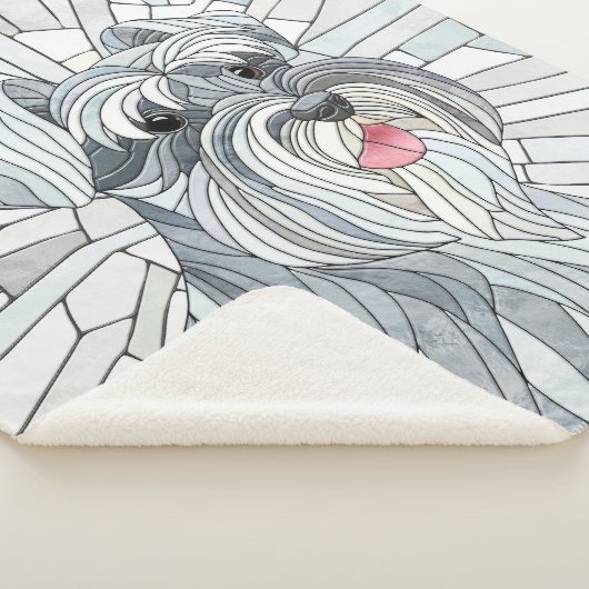 Miniatuur Schnauzer Mozaïek kunst Sherpa Deken (3/4)