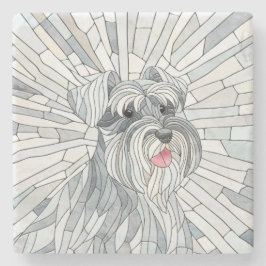 Miniatuur Schnauzer Mozaïek kunst Stenen Onderzetter