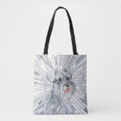 Miniatuur Schnauzer Mozaïek kunst Tote Bag (Voorkant)