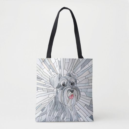 Miniatuur Schnauzer Mozaïek kunst Tote Bag (Voorkant)