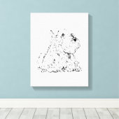 Miniatuur Schnauzer Muurkunst – Minimalistisch  Canvas Afdruk (Insitu (Houten vloer))
