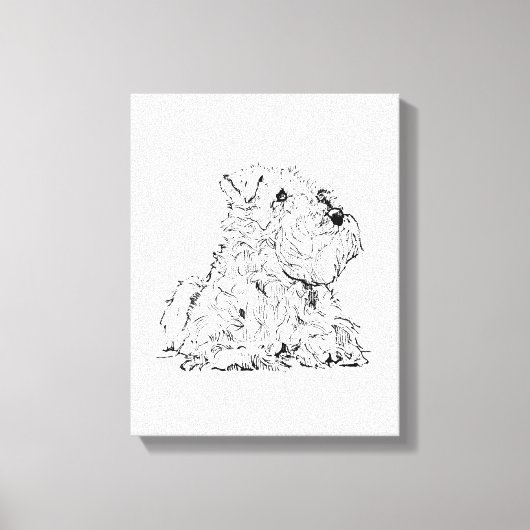 Miniatuur Schnauzer Muurkunst – Minimalistisch  Canvas Afdruk (Voorkant)