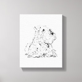 Miniatuur Schnauzer Muurkunst – Minimalistisch  Canvas Afdruk