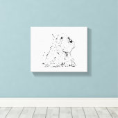 Miniatuur Schnauzer Muurkunst – Minimalistisch Canvas Afdruk (Insitu (Houten vloer))