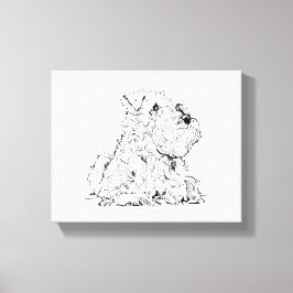 Miniatuur Schnauzer Muurkunst – Minimalistisch  Canvas Afdruk