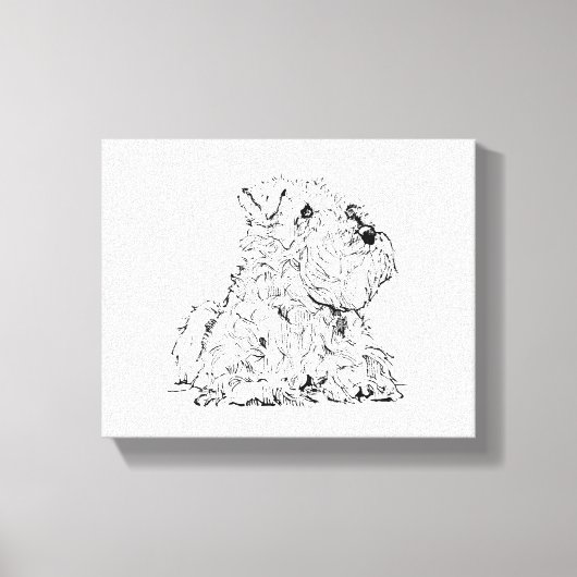 Miniatuur Schnauzer Muurkunst – Minimalistisch Canvas Afdruk (Voorkant)