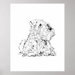 Miniatuur Schnauzer Muurkunst – Minimalistisch  Poster