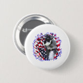 Miniatuur Schnauzer Patriot Ronde Button 5,7 Cm (Voorkant /achterkant)