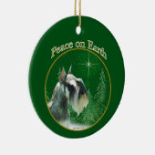 Miniatuur Schnauzer Peace Keramisch Ornament (Rechts)