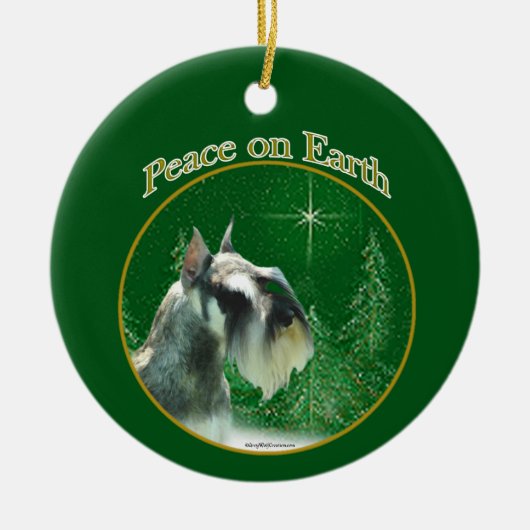 Miniatuur Schnauzer Peace Keramisch Ornament (Voorkant)