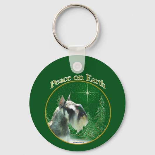 Miniatuur Schnauzer Peace Sleutelhanger (Voorkant)