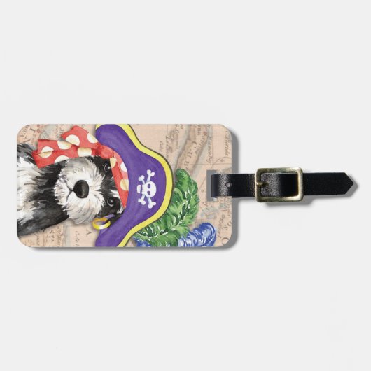 Miniatuur Schnauzer Pirate Bagagelabel (Voorkant horizontaal)