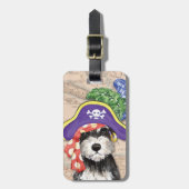 Miniatuur Schnauzer Pirate Bagagelabel (Voorkant verticaal)