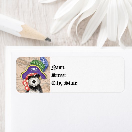 Miniatuur Schnauzer Pirate Etiket (Insitu)