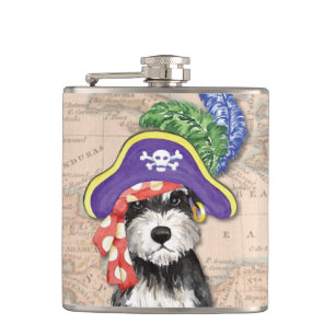 Miniatuur Schnauzer Pirate Heupfles