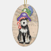 Miniatuur Schnauzer Pirate Keramisch Ornament (Links)